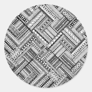 Inspiriertes Stammes- Kunst-Muster Runder Aufkleber