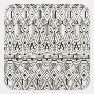 Inspiriertes Stammes- Muster Quadratischer Aufkleber