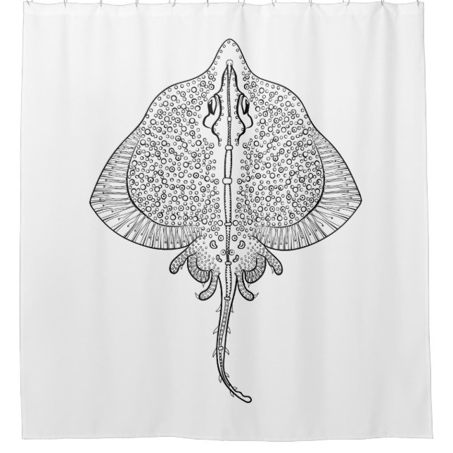 Inspiriertes Stingray-Totem Duschvorhang (Vorderseite)