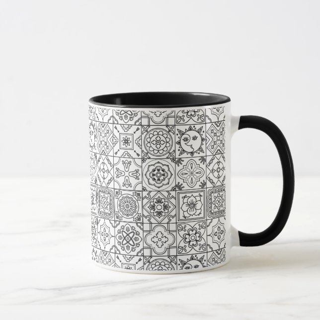 Inspiriertes Talavera-Muster Tasse (Rechts)