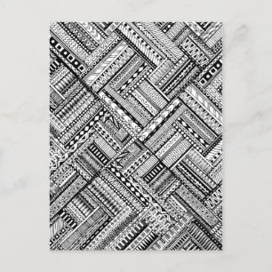 Inspiriertes Tribal Art Muster Postkarte