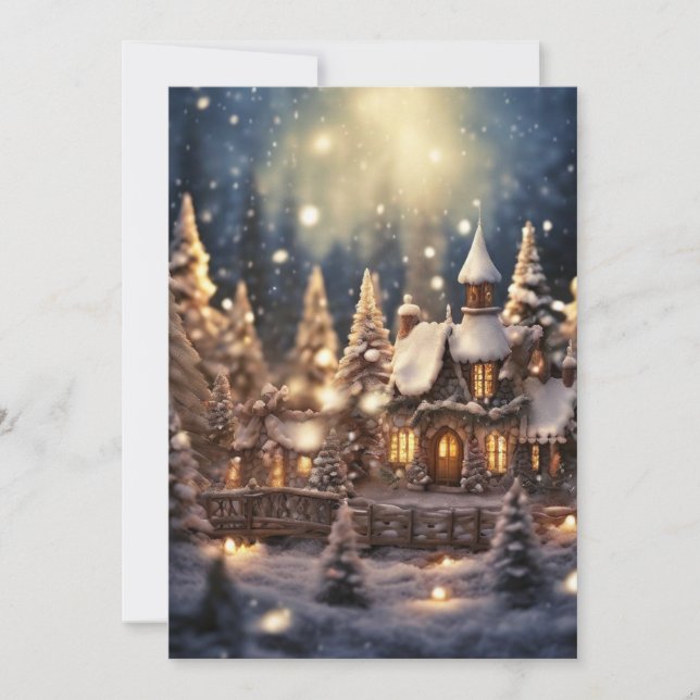 Inspiriertes Weihnachtsgeschenk Märchenschloss Feiertagskarte (Vorderseite)