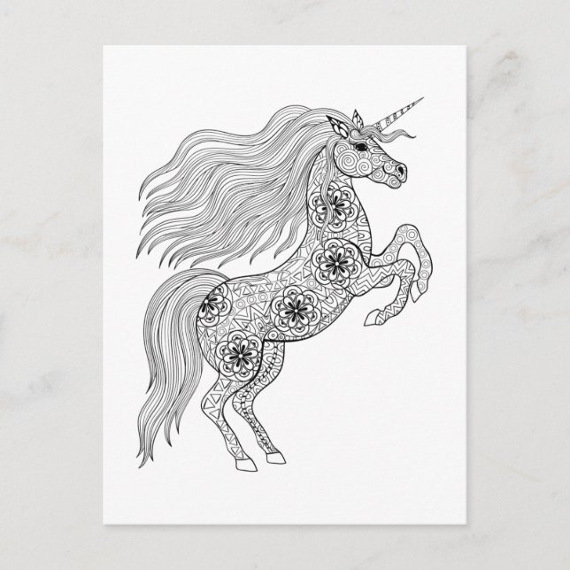 Inspiriertes Zauberunikorn Postkarte (Vorderseite)