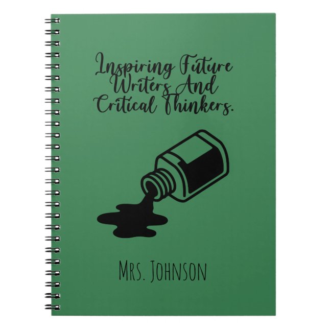 Inspiring Future Writers Critical Thinkers Teacher Notizblock (Vorderseite)