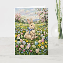 Inspiring Spring Easter Eggs And Bunny Feiertagskarte