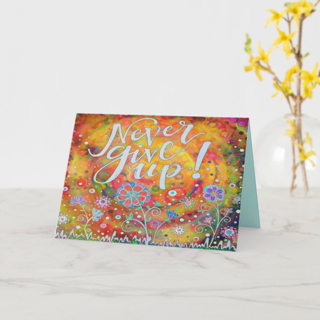 Inspiritivität "Gib nie auf" Karte (Gelbe Blume)