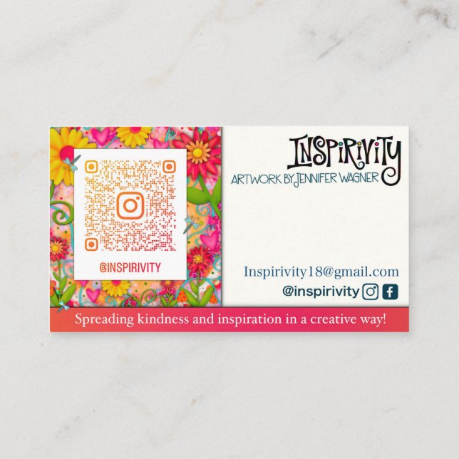 Inspirivity Fun Floral Contact Cards Visitenkarte (Rückseite)