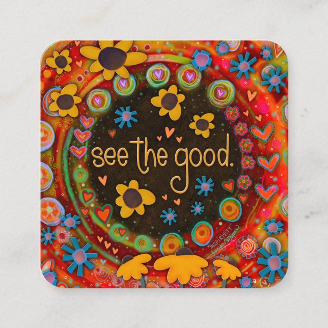 Inspirivity Kindcards Quadratische Visitenkarte (Vorderseite)