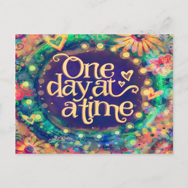 Inspirivity "One Day at a Time" Postkarte (Vorderseite)