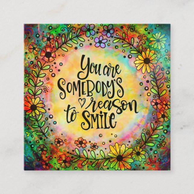 Inspirivity "Your Jones's Reason to Lmile" Quadratische Visitenkarte (Vorderseite)