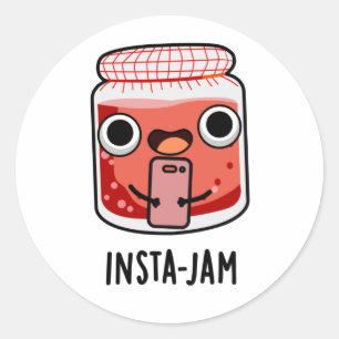 Insta-jam Funny Social Media Jam Pun Runder Aufkleber