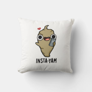 Insta-yam Funny Social Media Veggie Pun Kissen