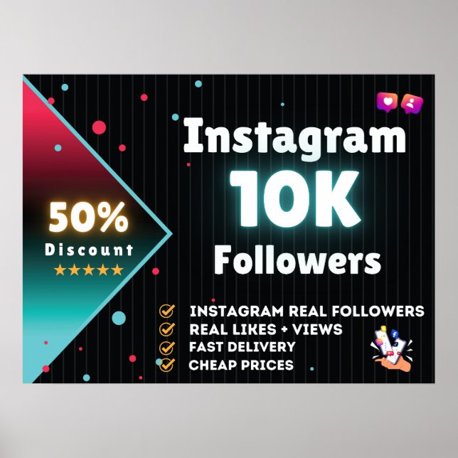 Instagram 10K Followers | Kaufen Sie Instagram Fol Poster (Vorne)