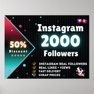 Instagram 2000 Followers | Kaufen Sie Instagram Fo Poster