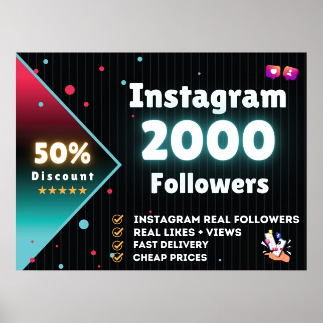 Instagram 2000 Followers | Kaufen Sie Instagram Fo Poster (Vorne)