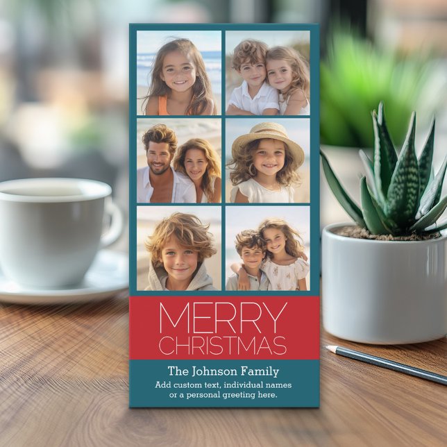 Instagram 6 Foto Collage Frohe Weihnachten (Classic Christmas Photo Card)