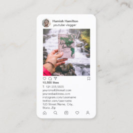 Instagram Art mit Imitat-metallischer Rückseite Visitenkarte