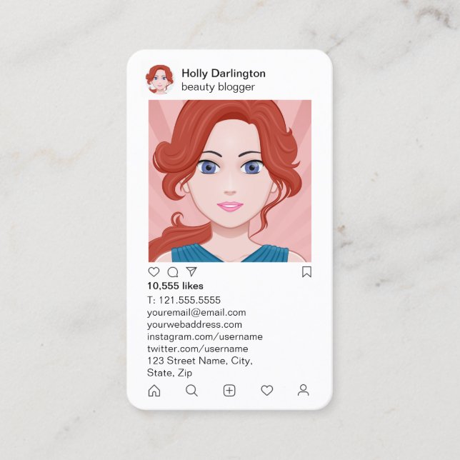 Instagram Art Washi Hintergrund Visitenkarte (Vorderseite)