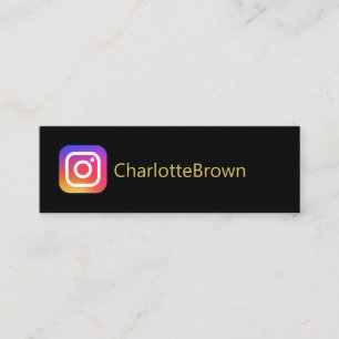 Instagram-Benutzername modern schwarz Mini Visitenkarte