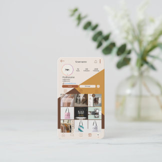 Instagram Business Card QR Code Boho Business Card Visitenkarte