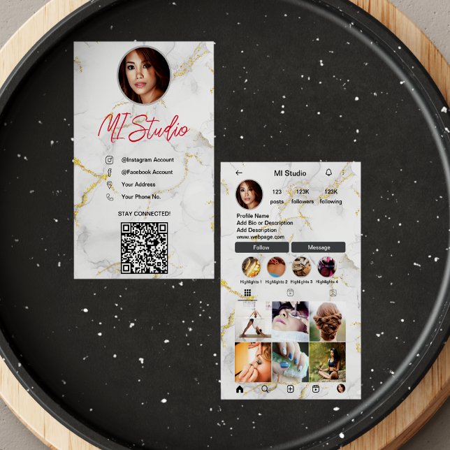 Instagram Business Cards, Influencer, Östhetiker Visitenkarte (Von Creator hochgeladen)