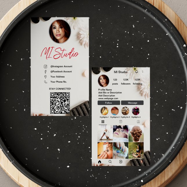 Instagram Business Cards, Influencer, Östhetiker Visitenkarte (Von Creator hochgeladen)