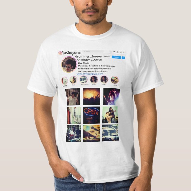 Instagram Collage Style Foto Werbeaktion T - Shirt (Vorderseite)