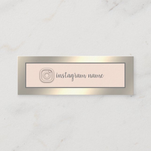 Instagram eleganter Luxus einfach golden Mini Visitenkarte (Vorderseite)