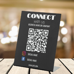 Instagram folgen QR Code Black Modern Sockelschild