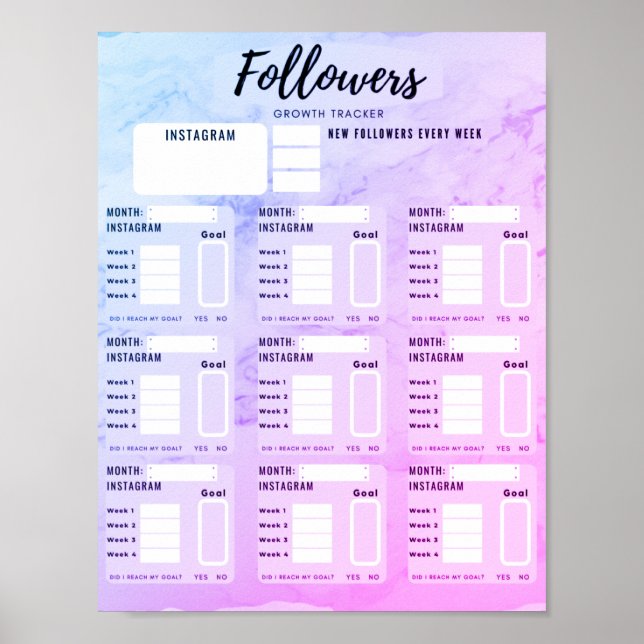 INSTAGRAM FOLLOWERS GROWTH TRACKER POSTER (Vorne)