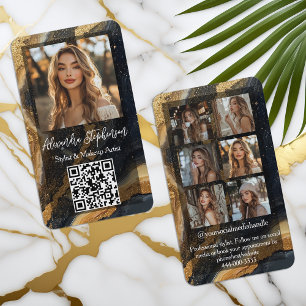 Instagram-Foto-Collage Social Media Schwarz Gold Visitenkarte