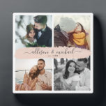 Instagram Foto Grid für zwei neue Individuelle Nam Fotoplatte<br><div class="desc">Modernes Insta-Foto-Grid-Design mit Platz für 4 Lieblings-Fotos,  eine leichte Personalisierung für Ihre individuelle Namen in schicken Pinselskripten auf einem rot-rosa Pinselstrich,  diese Sake-Foto-Plakette ist ein tolles Geschenk für alle Paare,  Freundinnen,  Freunde,  Jungvermählten oder für einen Hochzeitsjubiläum: Das moderne Design passt leicht in minimale stilvolle Wohngestaltung.</div>