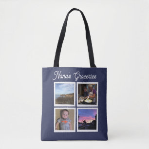 Instagram Foto Navy Blue Large Tasche