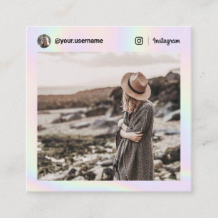 Instagram Foto Social Media holografische Regenbog Telefonnummerkarte