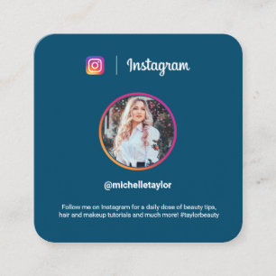 Instagram Foto trendy Social Media modern blau Telefonnummerkarte