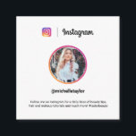 Instagram Foto trendy Social Media modern weiß Telefonnummerkarte<br><div class="desc">Instagram Foto trendy Social Media modern weiß</div>