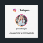 Instagram Foto trendy Social Media modern weiß Telefonnummerkarte<br><div class="desc">Instagram Foto trendy Social Media modern weiß</div>