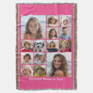 Instagram-Fotocollage - Bis zu 14 Fotos Pink Decke