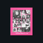 Instagram-FotoCollage - Bis zu 14 Fotos rosa Leinwanddruck<br><div class="desc">Ein Design mit einem farbenfrohen Hintergrund. Nutzen Sie bis zu vierzehn quadratische Foto,  um ein einzigartiges und persönliches Geschenk zu kreieren. Wenn Sie die Bilder anpassen müssen,  klicken Sie auf das Werkzeug anpassen,  um Änderungen vorzunehmen.</div>