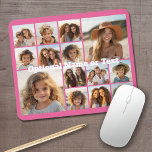 Instagram-FotoCollage - Bis zu 14 Fotos rosa Mousepad<br><div class="desc">Ein Design mit einem farbenfrohen Hintergrund. Nutzen Sie bis zu vierzehn quadratische Foto,  um ein einzigartiges und persönliches Geschenk zu kreieren. Wenn Sie die Bilder anpassen müssen,  klicken Sie auf das Werkzeug anpassen,  um Änderungen vorzunehmen.</div>