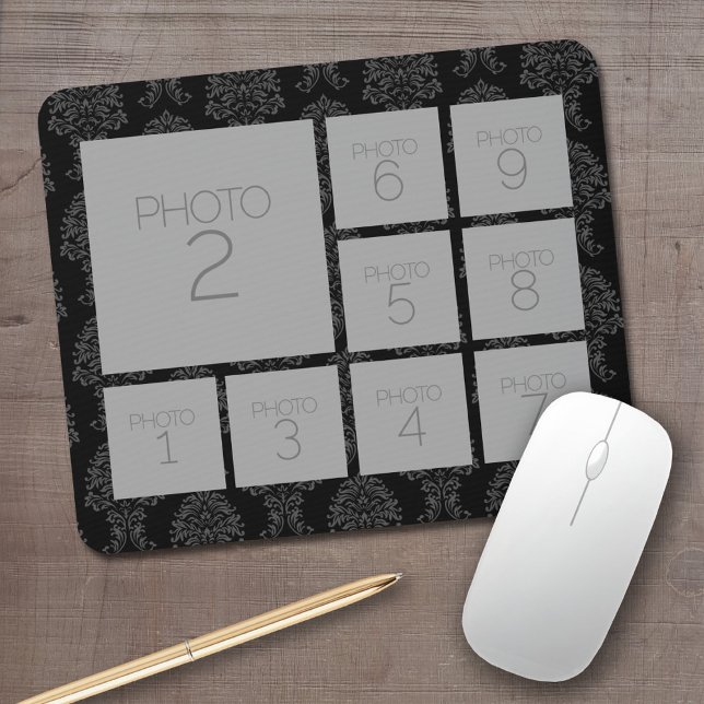 Instagram-FotoCollage mit 9 Fotos Mousepad (Personalized mouse pad with your photos and text)