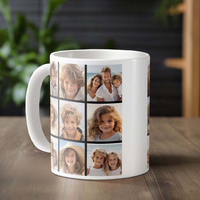Instagram-FotoCollage mit 9 quadratischen Fotos Kaffeetasse (Photo mug with personalized text - makes a great gift!)