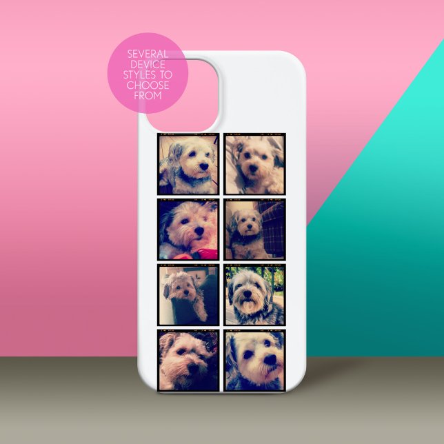 Instagram-FotoCollage mit quadratischen Fotos iPhone 15 Hülle (Personalized Phone Case with Custom Photos and Text - Pick Your Device Style)