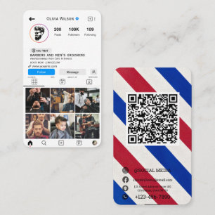 Instagram-Friseur-Geschäftskarte Visitenkarte
