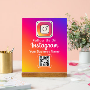 Instagram-Gradient Social Media QR-Code Folge uns Acrylschild