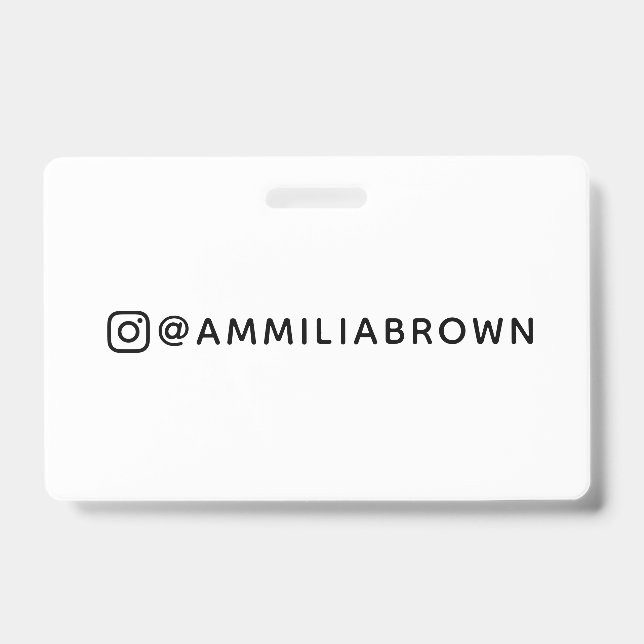 Instagram-Handle | Design für soziale Medien Ausweis (Vorderseite)