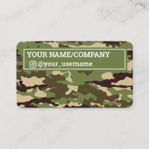 Instagram Icon Carte de visite Camo tendance