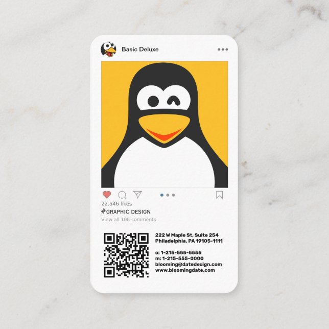 Instagram Inspiriert Moderne Visitenkarte (Rückseite)