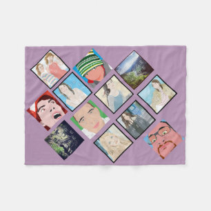 Instagram Mosaik-Foto-lt Violet Fleece Blanket