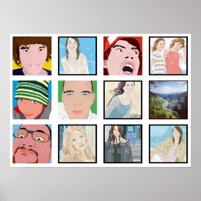 Instagram Mosaik Foto Personalisiertes Poster druc (Vorne)
